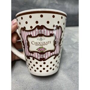 Vintage Trisa Chocolate Coffee Mug Polka Dot